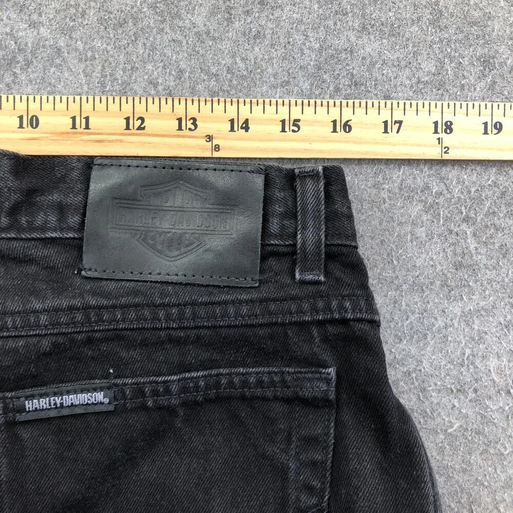 Vintage Harley-Davidson Jeans Mens 34x30 Black Charcoal Wash Straight Denim